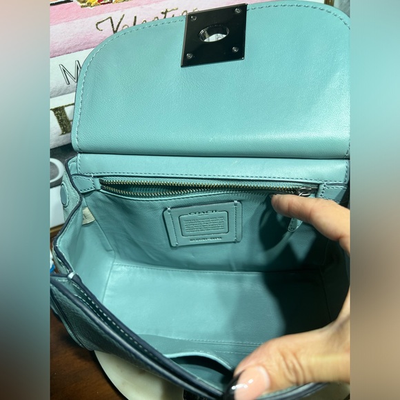 Coach GUC Drifter Top Handle Satchel w/ Shoulder Strap Turquoise - Picture 7 of 11